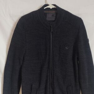 Men's Classic Black Cardigan Sweater